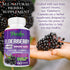 Organic Elderberry Capsules - 4-Way Immune Boost, Vitamins C, D, Zinc Support, 60 Capsules
