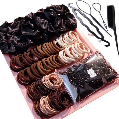 YANRONG 755PCS Hair Accessories Set for Women, Seamless Ponytail Holders, Scrunchies, Hair Ties