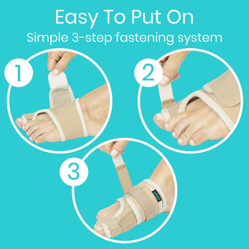 Vive Bunion Brace (Pair) - Big Toe Corrector with Splint for Joint Pain Relief, Orthopedic Sleeve Support