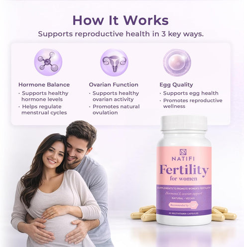 Natifi -60 Conception Fertility Prenatal Vitamins Regulate Cycles, Balance Hormones, Aid Ovulation. Conception
