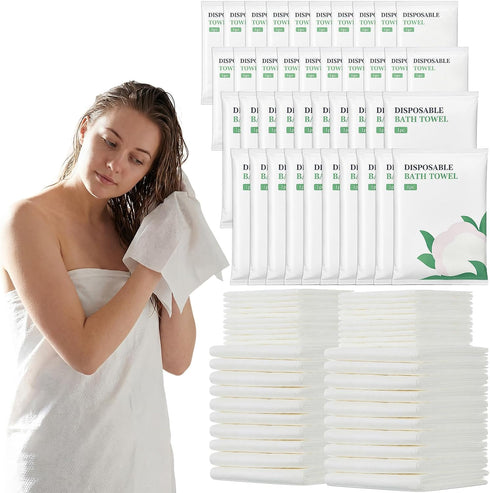 Tegeme 40 Pack Disposable Towel Set Individually Wrapped Include 20 Pack 55 x