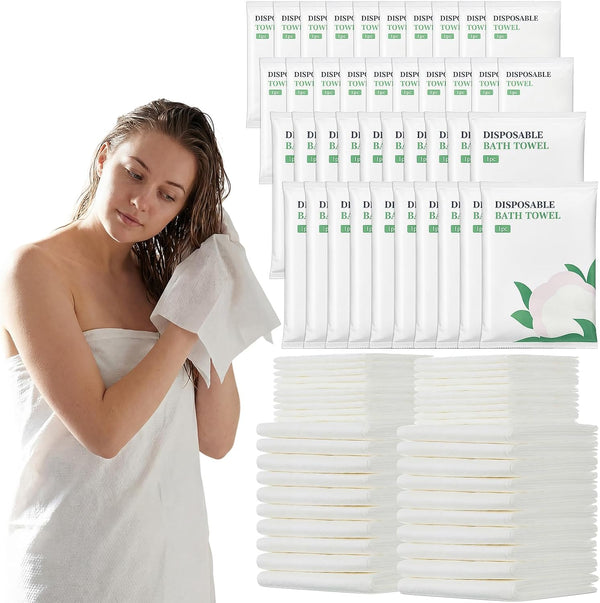 Tegeme 40 Pack Disposable Towel Set Individually Wrapped Include 20 Pack 55 x