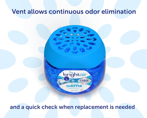 Bright Air Scent Gems, 12 oz Each, Case of 6, Cool & Clean Scent, Odor Eliminator