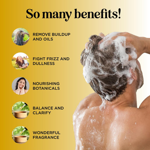 Lemon Sage Shampoo for Oily Hair - Sulfate Free Clarifying Shampoo with Keratin and Tea Tree Oil