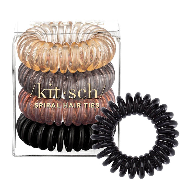 Kitsch Spiral Hair Ties for Women - Creaseless and Dent-free Coil Hair Ties, Made of Flexible and Durable Plastic