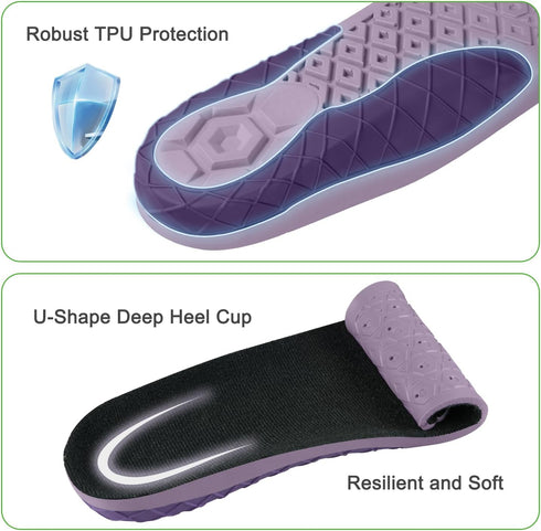 Endoto Replacement Insoles for Vans Skate Shoes - Footwear Inserts for Men & Women, Shock Absorption, Pain Relief