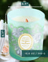 Pack Set 2 10.6 Oz Pear Freesia English Rose and Peach Mango Citrus Scented Wood Wick Candles Variety | Aromatherapy