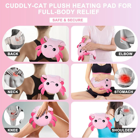 Microwave Heating Pads for Cramps, Cute Microwavable Period Heating Pad for Women & Girls, Stuffed Animals Moist Heat