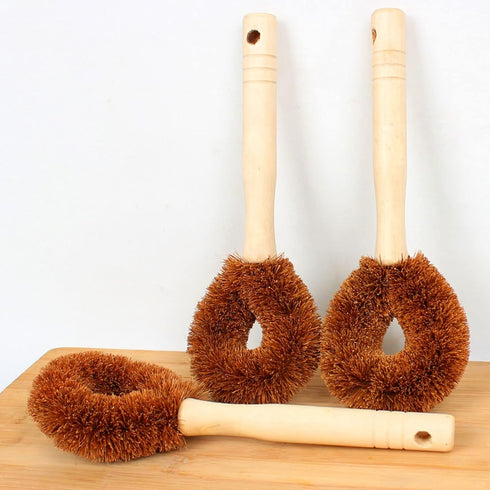 LUNCHS Coconut Fiber Dishwand,Eco-Friendly Dish Washing Wand Scrubbing Tool for Cleaning Kitchen Pot,Pan,Vegetable