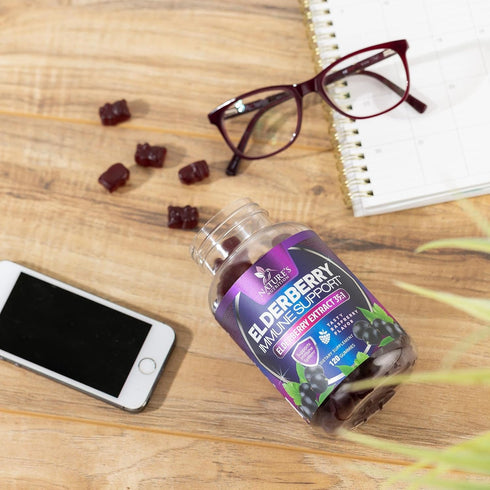 Sambucus Elderberry Gummies for Adults, Teens & Kids - 120 Count, Super Concentrated 35:1 Extract, Daily Immune Support