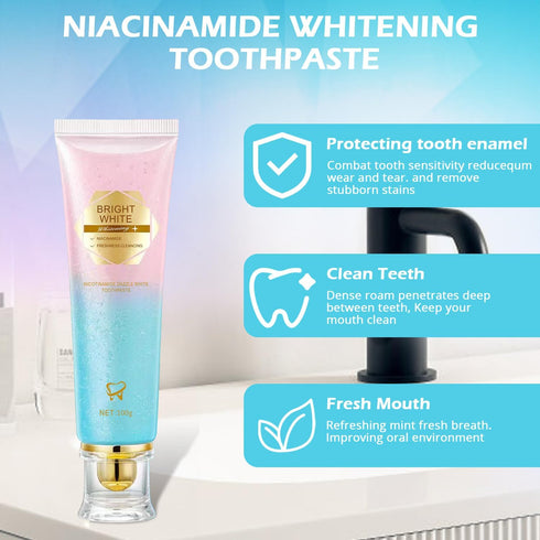KUKSY (3) Niacinamide Whitening Toothpaste, Niacinamide Toothpaste Intensive Whitens Teeth, Protects Enamel, Removes