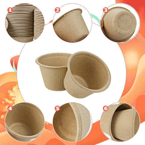 200 Pcs 4 oz Natural Sugarcane Biodegradable Bowls, Disposable Paper Bowls for Salad, Hot Soup, Pasta, and Dessert