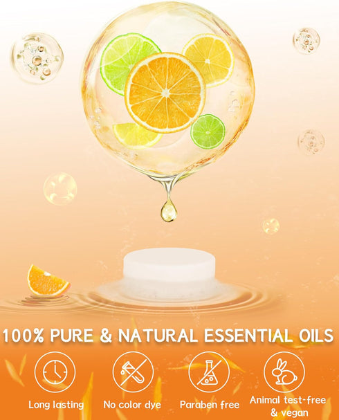 Shower Steamers Aromatherapy 15 Pack, Tangerine & Lemon Shower Bombs with Essential Oils for Relaxation & Self Care