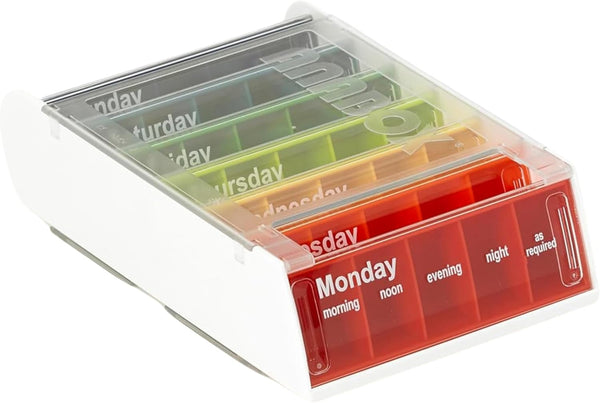 Patterson Medical Weekly Pill Organiser 7 Day Box with 5 Daily Compartments Detachable, Portable