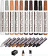 Furniture Markers Touch Up, Lifreer 21 Pcs Wood Filler Scratch Repair Kits, Wood Markers and Wax Sticks with Sharpener