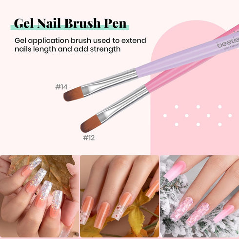 Beetles Gel Nail Brush Set, 7Pcs Nail Art Brushes for Home and Salon Use, Nail Painting Decoration