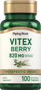 Piping Rock Vitex Chasteberry 820mg | 100 Capsules | Non-GMO, Gluten Free Supplement for Women