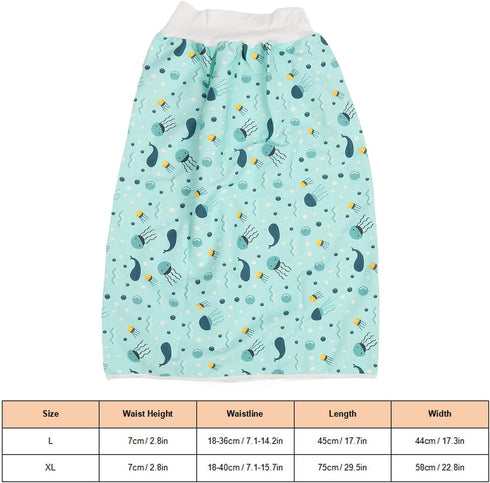 Wearable Incontinence Bed Pads Washable,Adult Diaper Skirt,Wearable Incontinence Mat,Washable Cotton Cloth Reusable