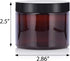 JUVITUS 6 oz Amber PET Plastic (BPA Free) Refillable Low Profile Jar (6 pack) Refillable Empty Storage Containers (Black Lids) by JUVITUS