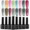 MIZHSE 8 Colors Holographic Gel Nail Polish Set - Laser Iridescent Chrome Rainbow Shimmer Glitter for Nail Art Salon