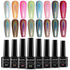 MIZHSE 8 Colors Holographic Gel Nail Polish Set - Laser Iridescent Chrome Rainbow Shimmer Glitter for Nail Art Salon