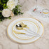 90PCS Gold Plastic Silverware Set - Heavy Duty Cutlery with 30 Spoons, 30 Forks, 30 Knives, White Handle for Parties