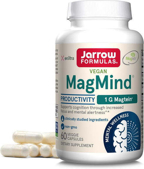 Jarrow Formulas MagMind Productivity with Magtein 1g and enXtra 300 mg, Dietary Supplement for Cognition Support (60