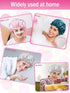 Syhood 6 Pieces Sleep Cap Satin Bonnet, Soft Elastic Night Hair Cover for Women in Navy Blue, Blue, Pink
