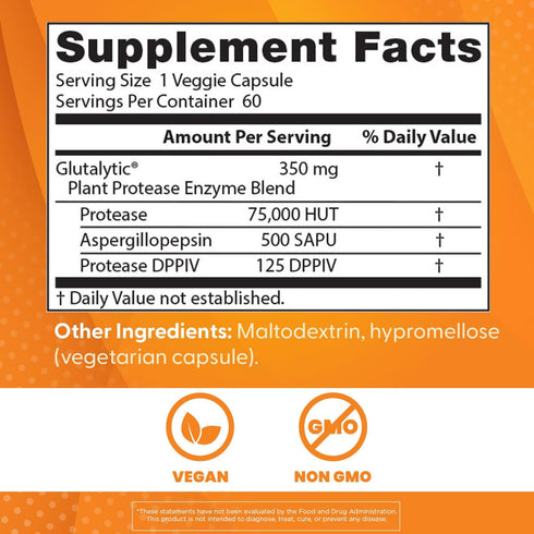 Doctor's Best Gluten Rescue with Glutalytic, Non-GMO, Vegan, 60 Count