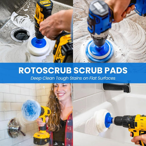 Bathroom Cleaning Scrub Pads with Drill Powered Scrub Brush, Combo Kit for Efficient Cleaning