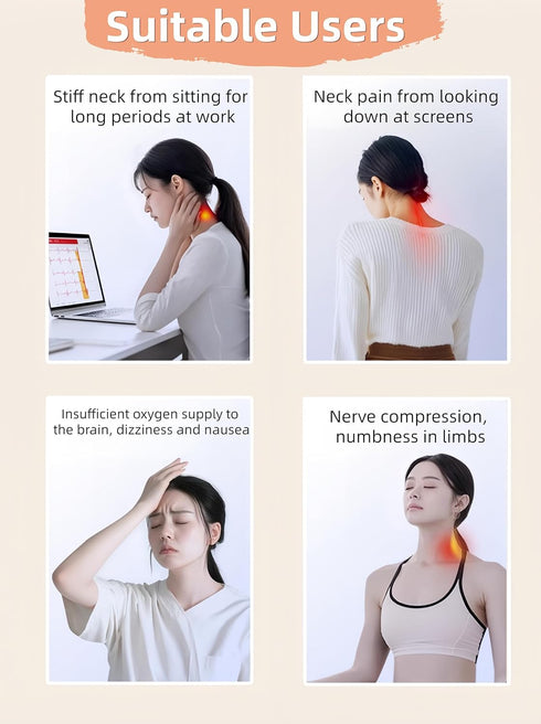 KUMUROETA Neck Stretcher with Neck Brace,Adjustable Cervical Traction Device,Inflatable Cervical Traction Device