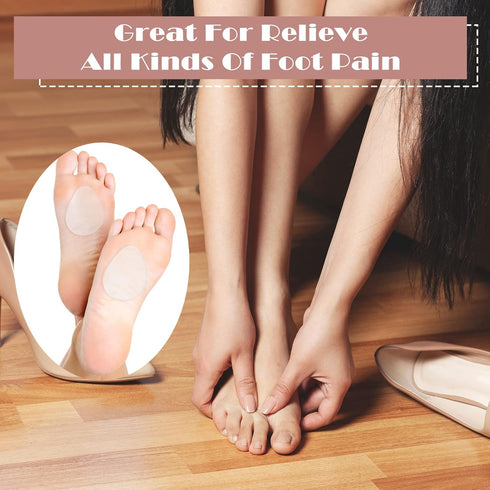 12 Pieces Metatarsal Pads Gel Ball of Foot Cushions for Pain Relief, Soft Forefoot Support for Women Men