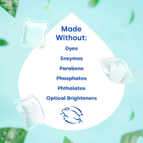 Dropps Sensitive Skin Laundry Detergent Pods, Fresh Air, 64 Count, HE Compatible, Low Waste Packaging