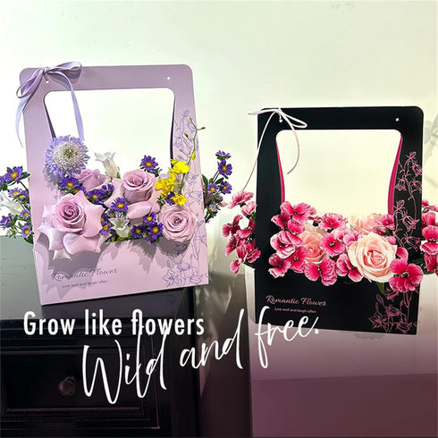 YKYOBFA 12pcs Packaging Floral Bouquet Paper Bags Waterproof for Bouquets Portable Craft Flower Arrangement Boxes