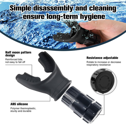 Breathe Trainer, Portable Adjustable Muscle Trainer for Daily Fitness Training, Easy to Clean (Black)