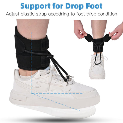 Tenbon AFO Foot Drop Brace for Walking with Shoes & Sandals, Adjustable Dorsiflexion Assist Support for Improved Gait