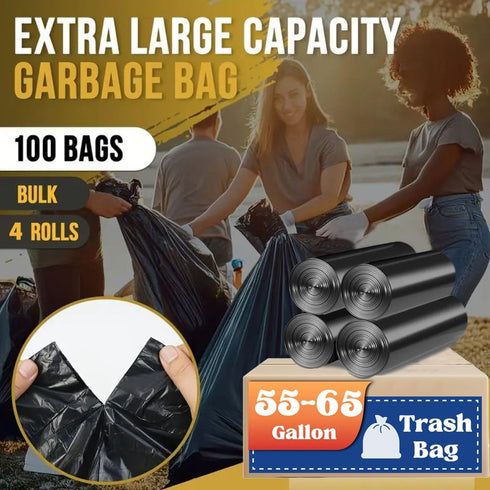 Mineororo 50 55 60 100 Count Commercial Gallon Trash Bags, High Density Garbage Bags, Recycling Trash Can Liners