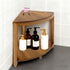 BHNJUTM Corner Shower Stool 14.5 in,Shower Foot Rest with Storage Shelf, Shower Shaving