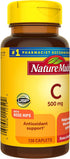 Nature Made Vitamin C 500 mg with Rose Hips | 130 Caplets | Dietary Supplement for Immune Support