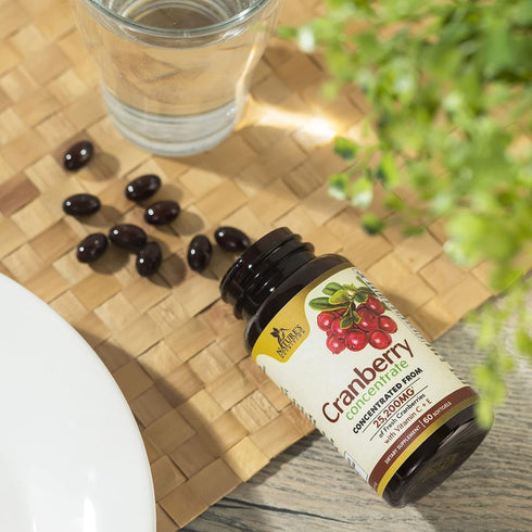 Cranberry Concentrate Extract Supplement for Urinary Tract Health Support - 25,200mg Formula with Vitamin C & E,