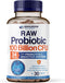 Wholesome Wellness Organic Raw Probiotics 100 Billion CFU, 30 Capsules, Complete Adult Supplement with Prebiotics