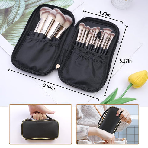 MAGEFY 22 Pcs Professional Premium Synthetic Makeup Brush Set with Case (Blackgold)