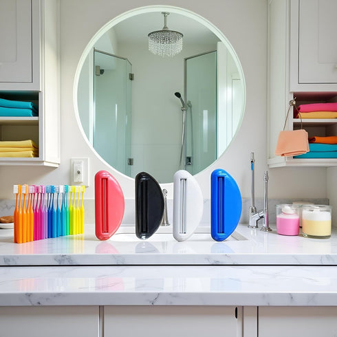 WLngtv 4 Pcs Multicolour Toothpaste Squeezer,Plastic Toothpaste Tube Squeezer Dispenser,Toothpaste Clips for Saving