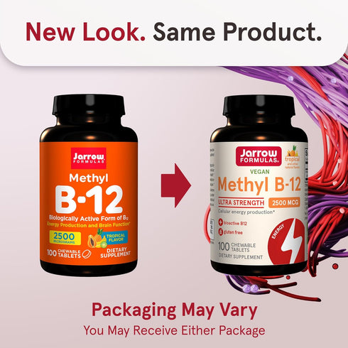 Jarrow Formulas Ultra Strength Methyl B-12 - Dietary Supplement for Cellular Energy, 100 Chewable Tablets