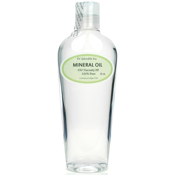 Mineral Oil by Dr Adorable - 8 oz - 350 Viscosity, 100% Pure Premium