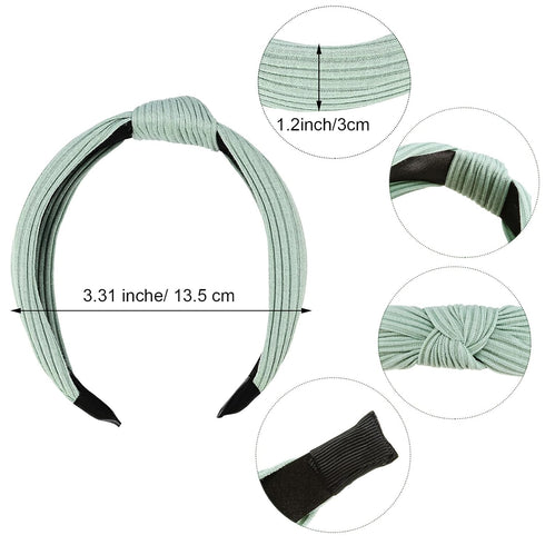 Maxdot 8 Pieces Knotted Wide Turban Headbands for Women, Elastic Hair Bands, Hair Accessories for Girls