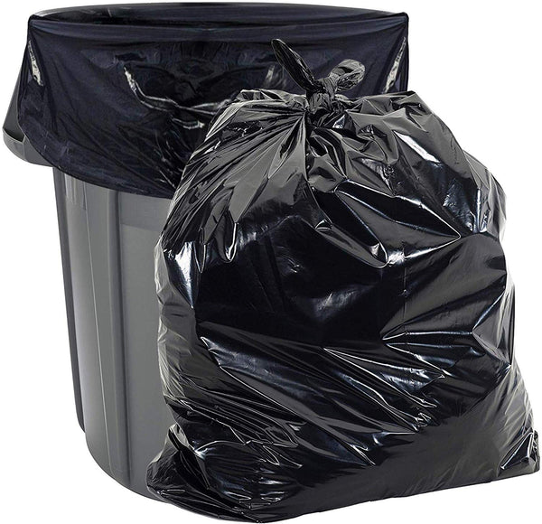 Commander 42 Gallon Black Heavy Duty Trash Bags - 2 MIL, 34" x 38" - Pack of 28 for Home, Kitchen, Lawn, Outdoor