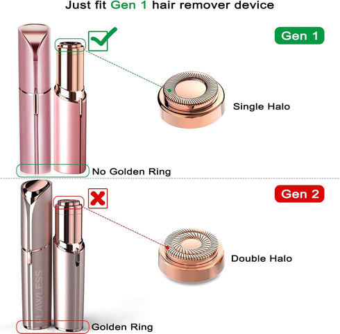 Replacement Heads Compatible with Finishing Touch Flawless Facial Hair Removal Tool for Women (Shaver Head 6PCS + Velvet Bag + Brush 2PCS)