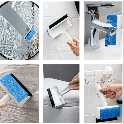 Xicennego Squeegee(1pack) Multifunctional Double-Sided Glass Sponge Cleaning Brush Wiper Mirror Glass Tile Cleaning