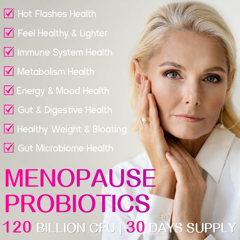 120 Billion CFU Probiotic for Women - Menopause Relief, 13-in-1 Probiotics & Herbs, Immune & Sleep Support - 60 Caps
